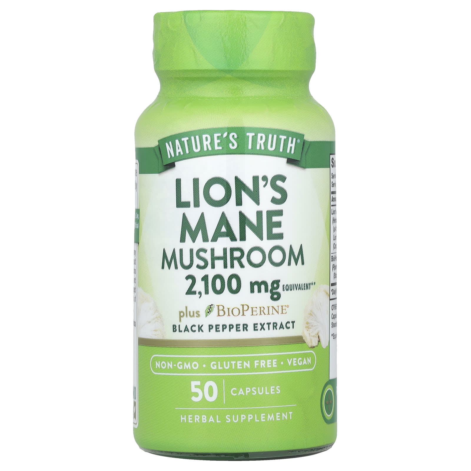 

Nature S Truth, Deer Antler Mushroom Plus Bioperine®, 2,100Mg, 50 Capsules