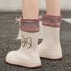 Women's Waterproof Rain Boots 2025 New Style Elastic Mid Calf Water Shoes NonSlip Rubber Boots Outdoor Fashion