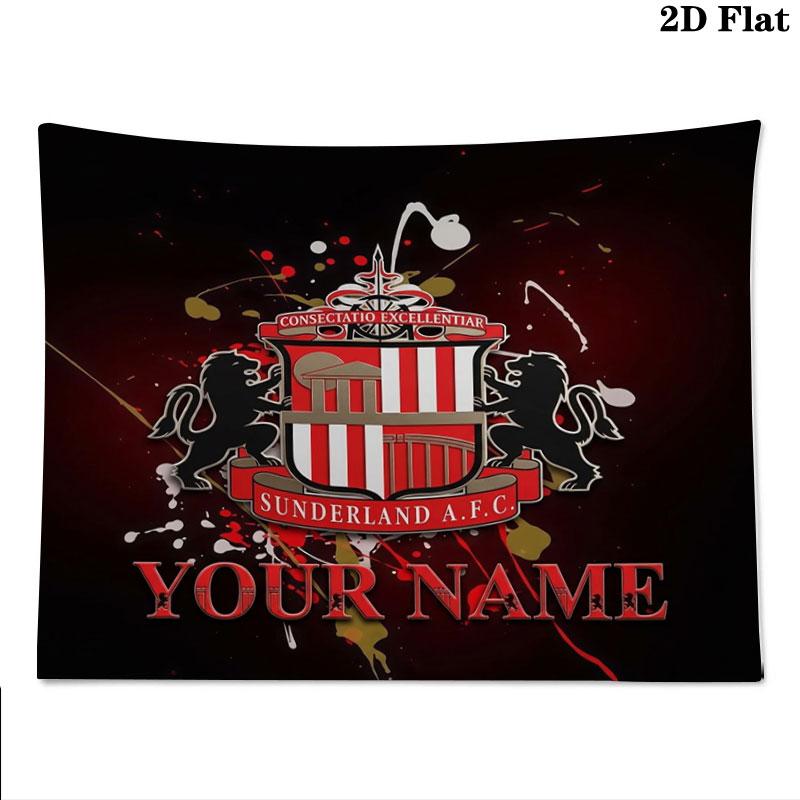 Sunderland A.F Custom Name Wall Tapestry Aesthetic Wall Hanging Printed Fabric Blanket Decorative Tapestries for Bedroom Living Room Home Decor