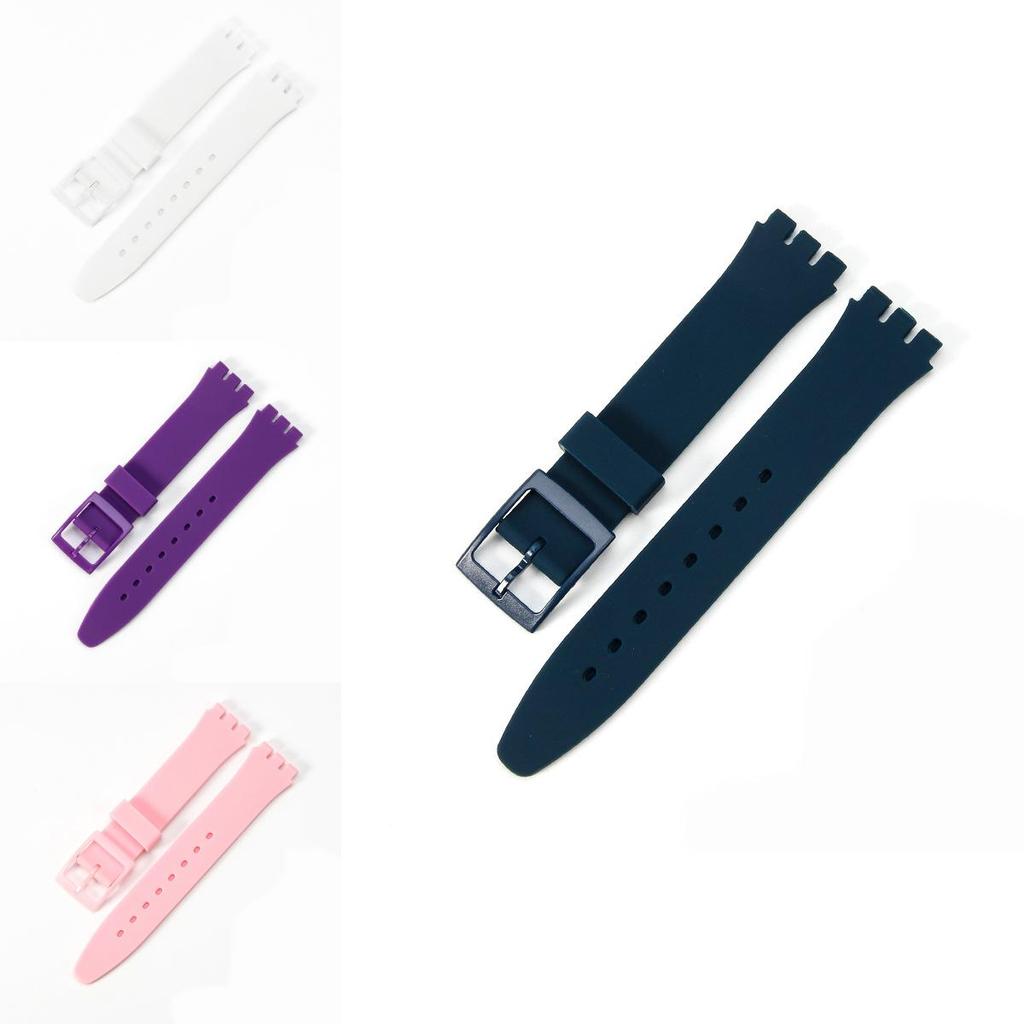 Vysoce kvalitní silikonový řemínek k hodinkám pro Swatch, k dispozici více barev 16mm 17mm 19mm 20mm