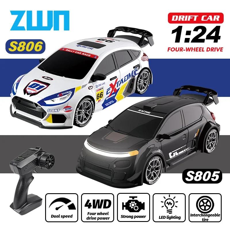 ZWN 1:24 Remote Control Drift Car Hight Speed 2.4G Wireless 4WD Rc Car Racing Model with LED Lights Vehicle Toy for Children