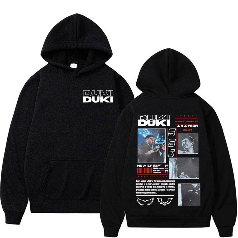 Rapper Duki Ameri 2024 Tour Grafik-Hoodies für Herren Damen Lässige Fleece Hochwertige Sweatshirts Harajuku Hip Hop Punk Pullover