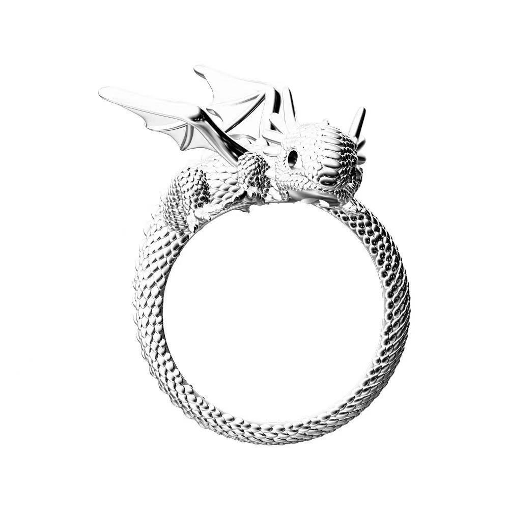 New Punk Funny Flying Dragon Ring for Women Men Childlike Cartoon Cute Kpop Girl Index Finger Opening ring for Close Friend Kids