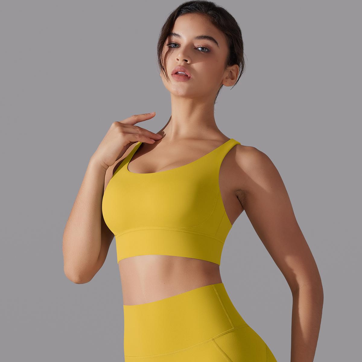 Auroth Back Cross Yoga Bra Womens Solid Color Gym Sports Жилет Beauty Back Fitness — фото 12