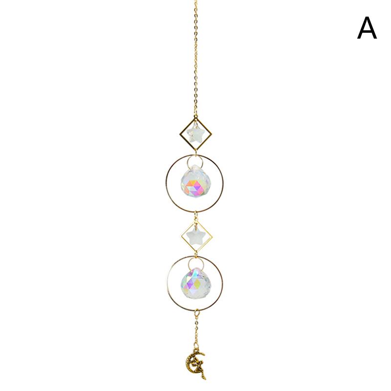 Kristall-Sonnfänger Mond Sonne Metallprisma Schmuck Anhänger Für Gartendekorationen