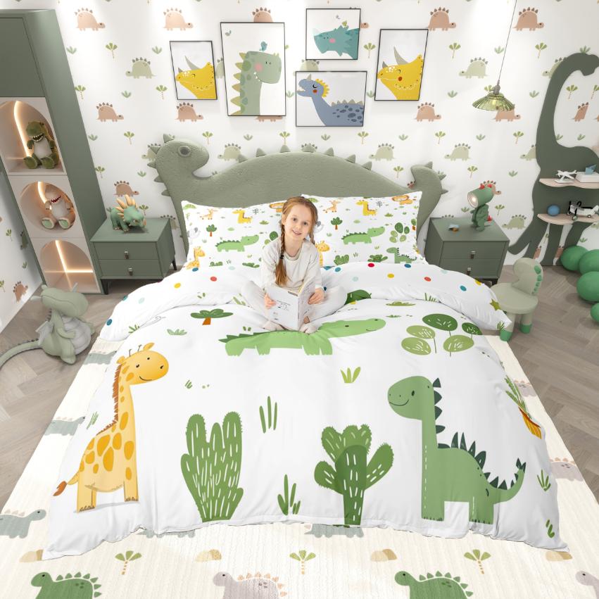 Homewish Lindo Juego de Funda Nórdica de Sirena de Dibujos Animados Juego de Funda de Edredón de Animales Marinos del Océano Juego de Cama de Concha de Coral Acuarela Para Niñas