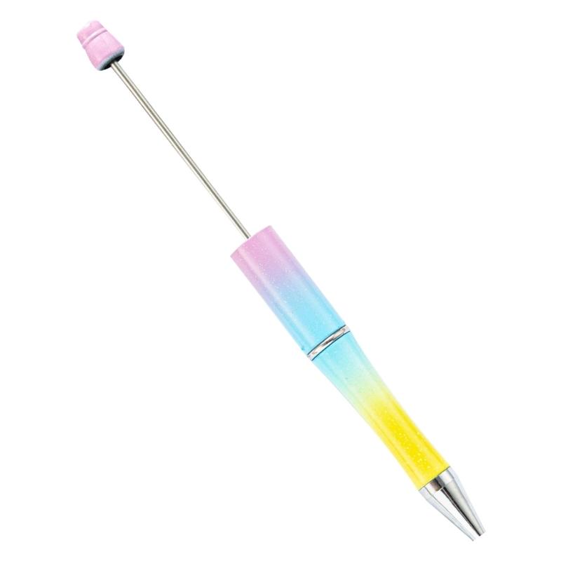 5PCS Beaded Ballpoint Pen Retractable Ballpoint Pen Decompression Pen Toy