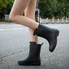 Nové dámské hřejivé holínky módní vodní boty nepromokavé zimní kotníkové boty holínky středně vysoké jednobarevné kotníkové boty