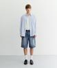 Deonseuteupomaen Pleated Bermuda Denim Shorts_Udpa6B323_Classic Blue