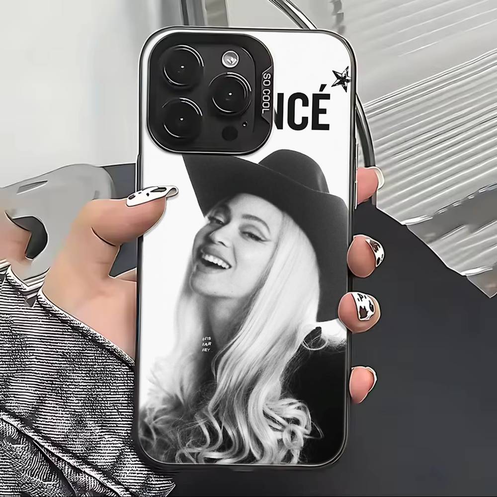 Singer B-Beyonce Phone Case For iPhone 17,16,15,14,13,12,11 Plus,Pro Max,XS,Colored Silver Plated Inside Cover