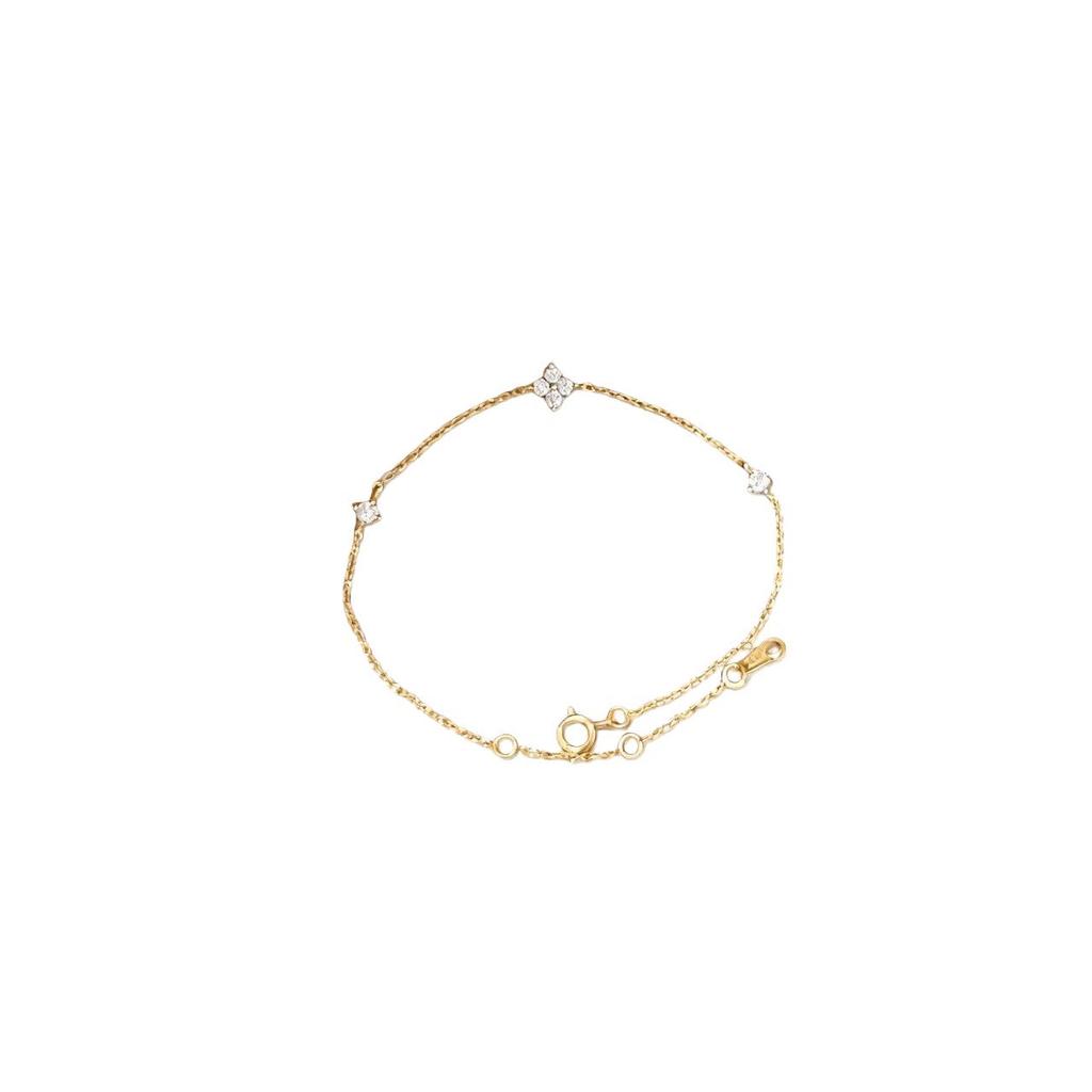 18K Gold Plated Sterling Silver Four-Petal Zircon Bracelet - Women's Elegant Luxury Jewelry