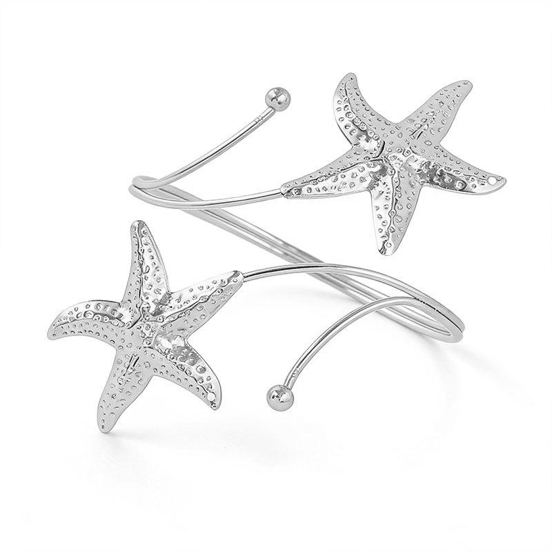 Exaggerated Starfish Open Arm Cuff - Beach Style European & American Fashion