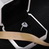 S925 Sterling Silver Adjustable Aquamarine Water Drop Ring for Women - Trendy, Inlaid Open Band, Simple Design for Index Finger