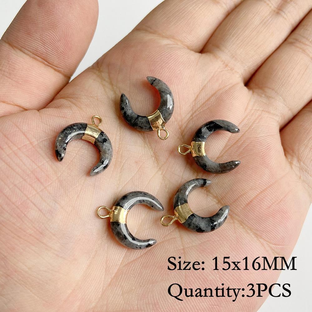 Natural Flash Labradorite Stone Charm Pendant Healing Semi-precious Stone Connector for Jewelry Making Necklace Accessories Gift