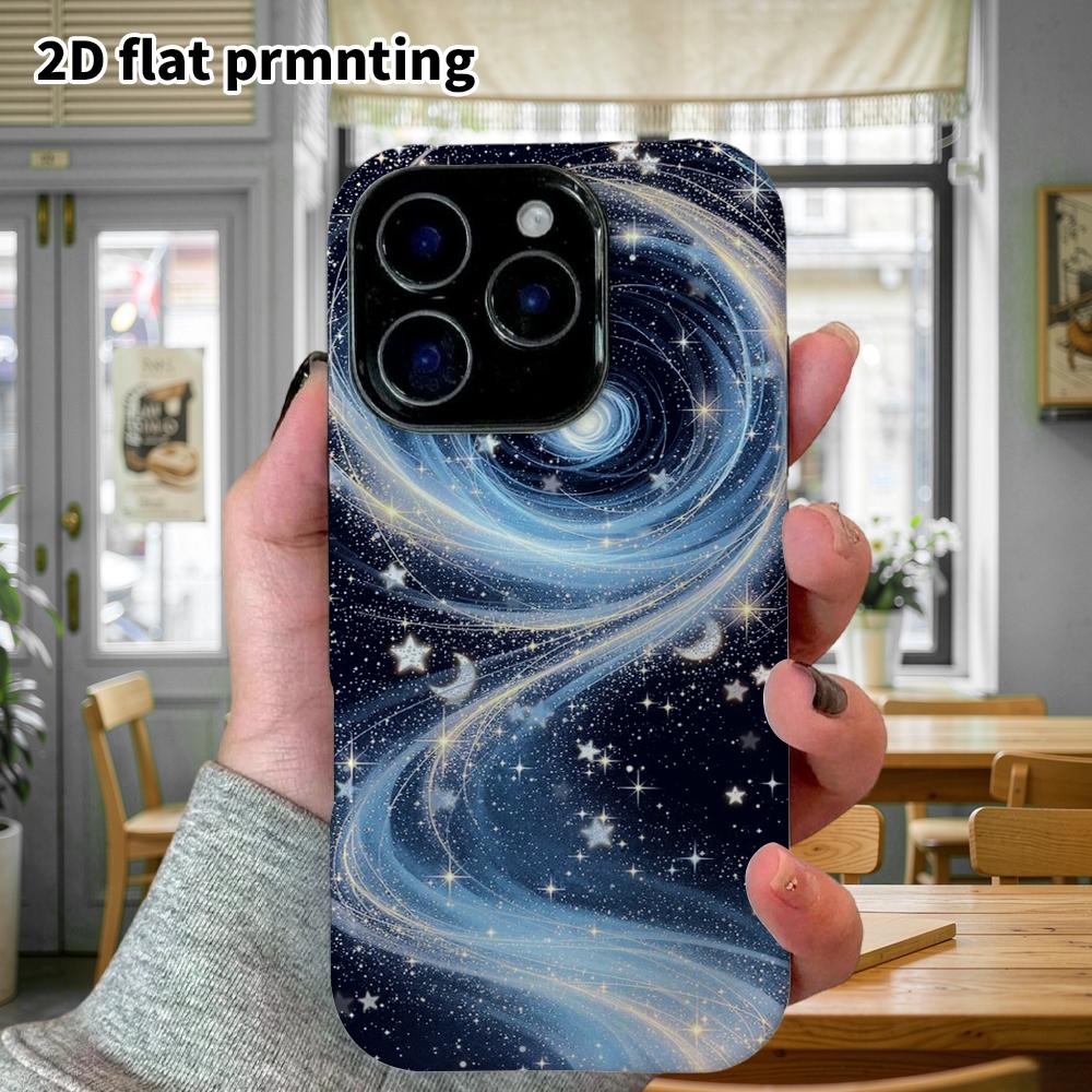 Phone Case: 2D Flat Design Suitable for iPhone 18 17 16 15 14 13 Pro Film Protective Case, Couple Style, Spiral Nebula, Christmas and Halloween Gift