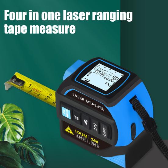Digital Tape Measure High Accuracy 40/60/80/100M Light Measuring Tool Backlit LCD Display Rechargeable DIY Construction Electric Distance Meter