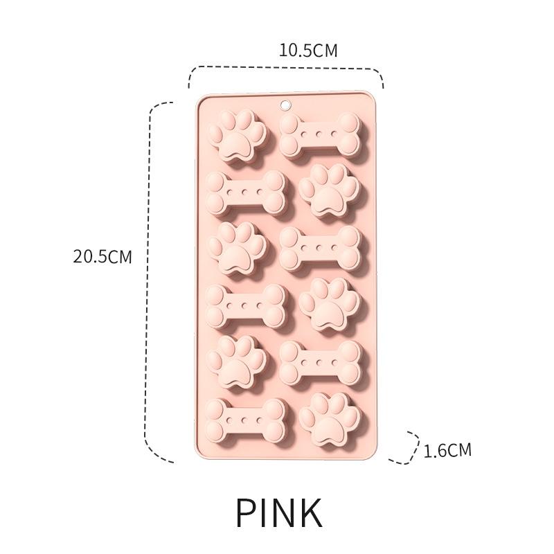 

Силиконовая форма в форме собачьей лапы и кости, антипригарный пищевой поддон для льда для шоколадных конфет, кексов, пудингов, желе, печенья в виде щенка розовый