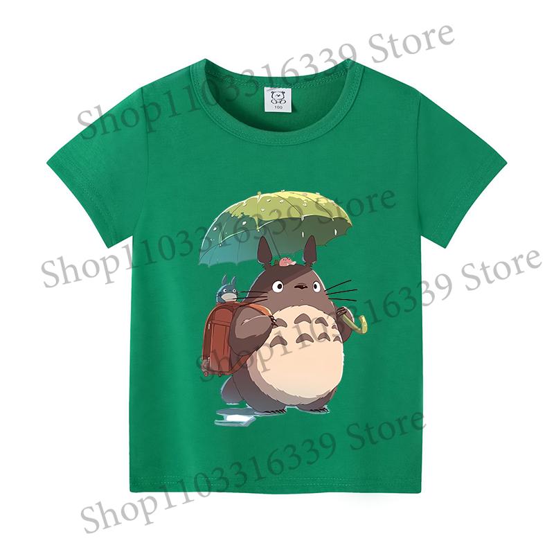 Koszulka dziecięca Totoro Dziewczynka Chłopiec Bawełna Krótki rękaw Anime Kreskówka Koszulki Moda Okrągły dekolt Koszulka Dzieci Urocze Letnie ubrania Nowe
