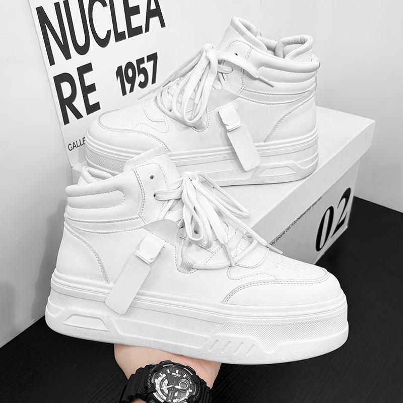 

Autumn new fashion high-top non-slip thick-soled heightening men s shoes personalized trend lace-up sports and leisure board shoes 44