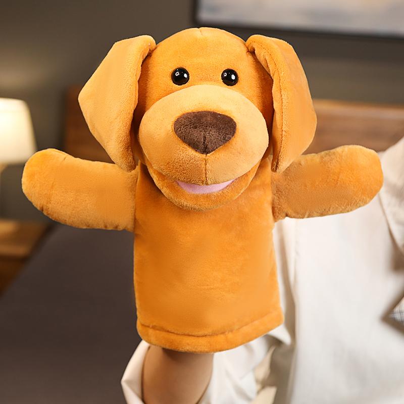 

25cm Kawaii Animal Elephant Monkey Lion Dog Stuffed Plush Hand Puppets Educational Toys For Family Playgame Time Doll