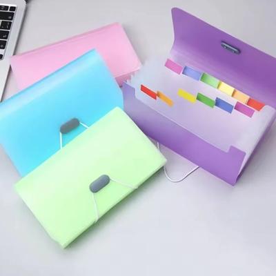 1PC A6 Mini Expanding File Folder-13 Cell Transparent Organ Bag,Ticket Pouch,Buckle Document Organizer for Office,Home & School