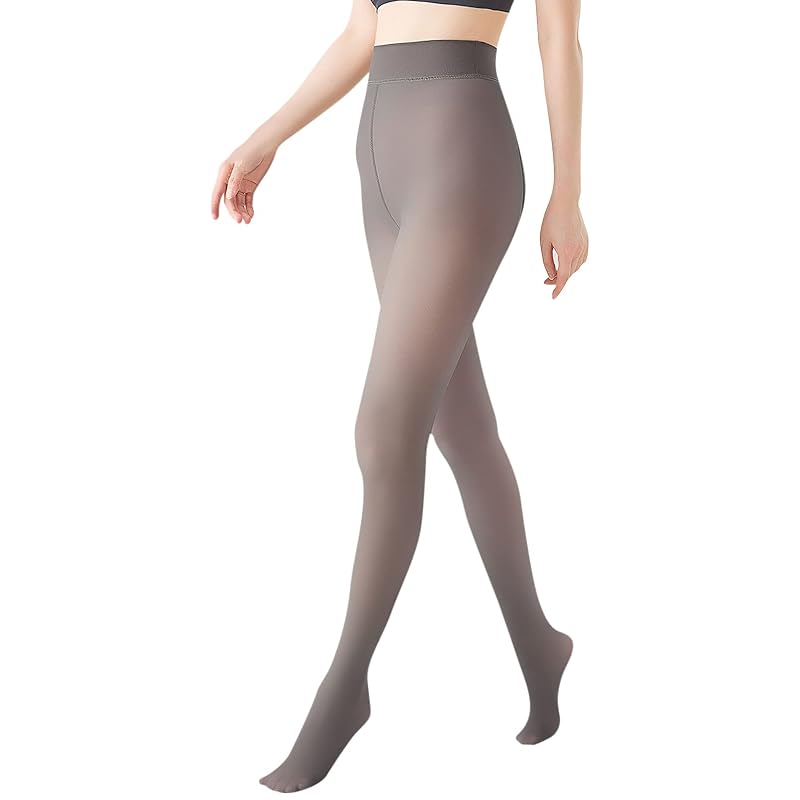 

[Kemolpo] tights Fleece-lined tights ladies Transparency fake stocking style tights Beautiful legs Beautiful butt warm extremely warm Cold protection