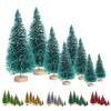 8Pcs Christmas Tree Ornaments Artificial Snowy Pine Tree Figurines Miniature Xmas Tree