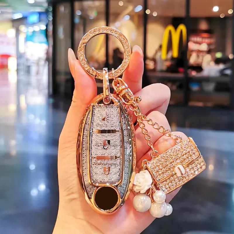 Suitable For Nissan Keycase Tea Sylphy X-Trail Kicks Patrol Bluebird Tiida Qashqai Keycover Keyshell Keychain Nissan Key Shell