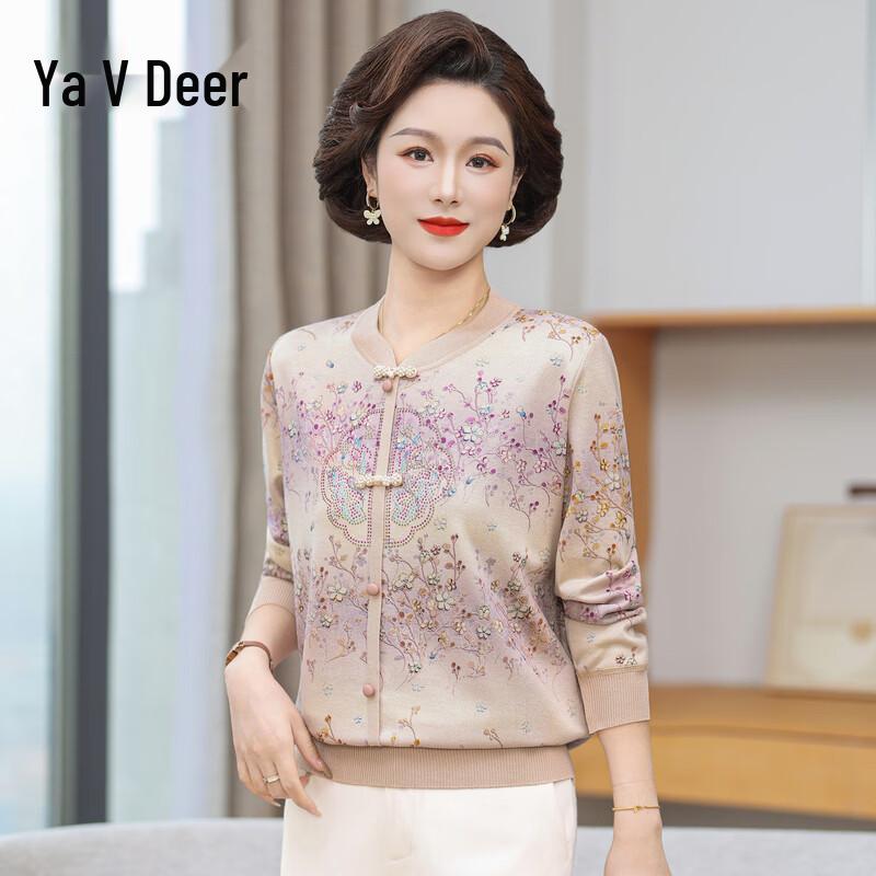 Yalu Mother's New Chinese Style Cotton Long-Sleeve T-Shirt