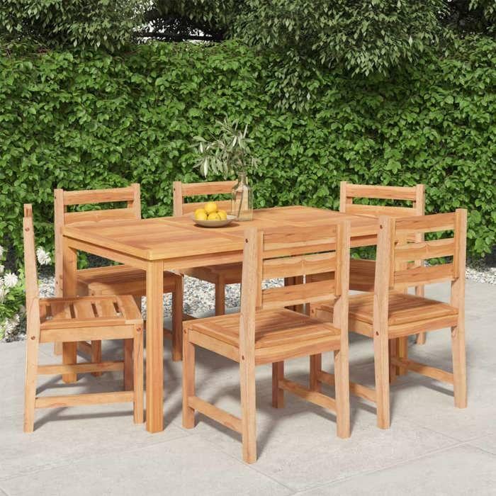 VidaXL Ensemble à manger de jardin 7 pcs Bois de teck solide, meubles de jardin, meubles d'extérieur, table et chaise de 3157186