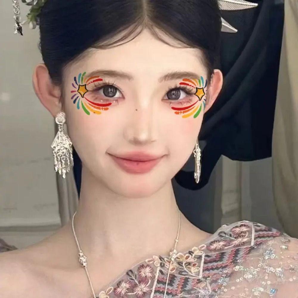 

13 pcs Colorful Temporary Tattoo Stickers Rainbow Star Fake Tattoos Children Stickers Women