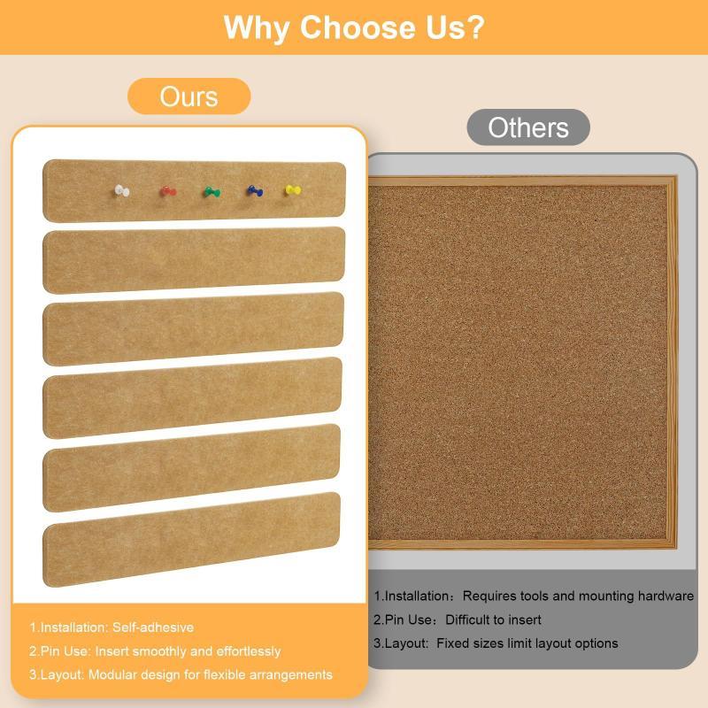 1Pcs Cork Board Strips Self Adhesive Small Cork Board For Wall Desk Home Classroom Office For Paste Notes Photos Schedules