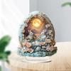 New Easter Egg Shaped Cottage Rabbit Acrylic Ornament 2D Flat Cute Rabbit Desktop Ornament Easter Gift