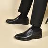 Men's leather shoes autumn and winter new black round head one-pedal business men's shoes first layer cowhide flat-bottomed formal shoes