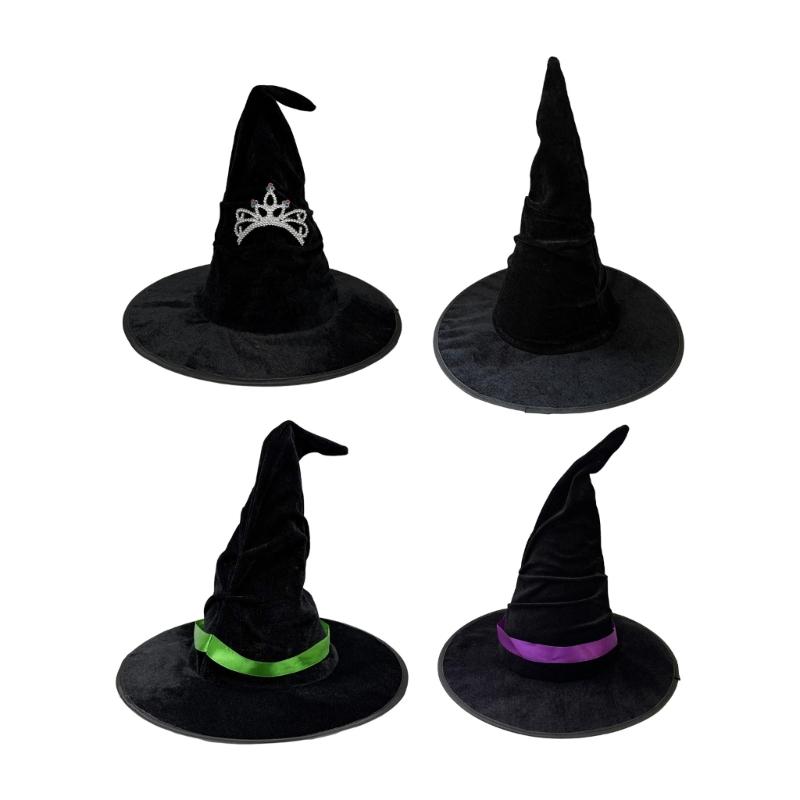 1Pc Halloween Wizard Hat Funny Witch Hat Witch Caps Wizard Costume Accessories for Carnivals Masquerades Party Cosplay