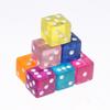 Acrylic Dice 10Pcs Transparent Color Square Corner White Dot Small Size Portable Dice for Travel Camping Outdoor Board Game Activities