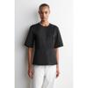 Japan Cotton Peplum Top Black