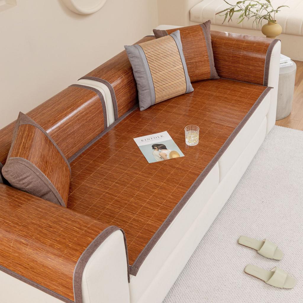 Bamboo Mat Sofa Cushion Summer Ice Silk Summer Mat Cushion Non-Slip Leather Sofa Cover Cover Cloth Summer Style Ice Pad Cool Pad