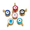 20pcs Round Ball Charms Stainless Steel Turkish Evil Eye Earring Pendant Base DIY Boho Jewelry Making Bracelet Supply Mix Color