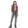 Solid Stand Collar Short Autumn Winter Jacket Coat Parka Vest Women M-XL