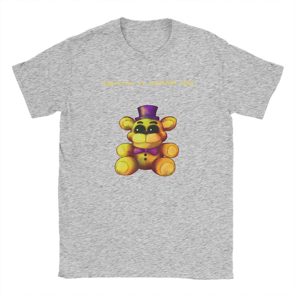 Tomorrow is Another Day Mens T Shirts FNAF At Freddys Vintage Tee Shirt Short Sleeve Round Collar TShirt Cotton Adult Clothed