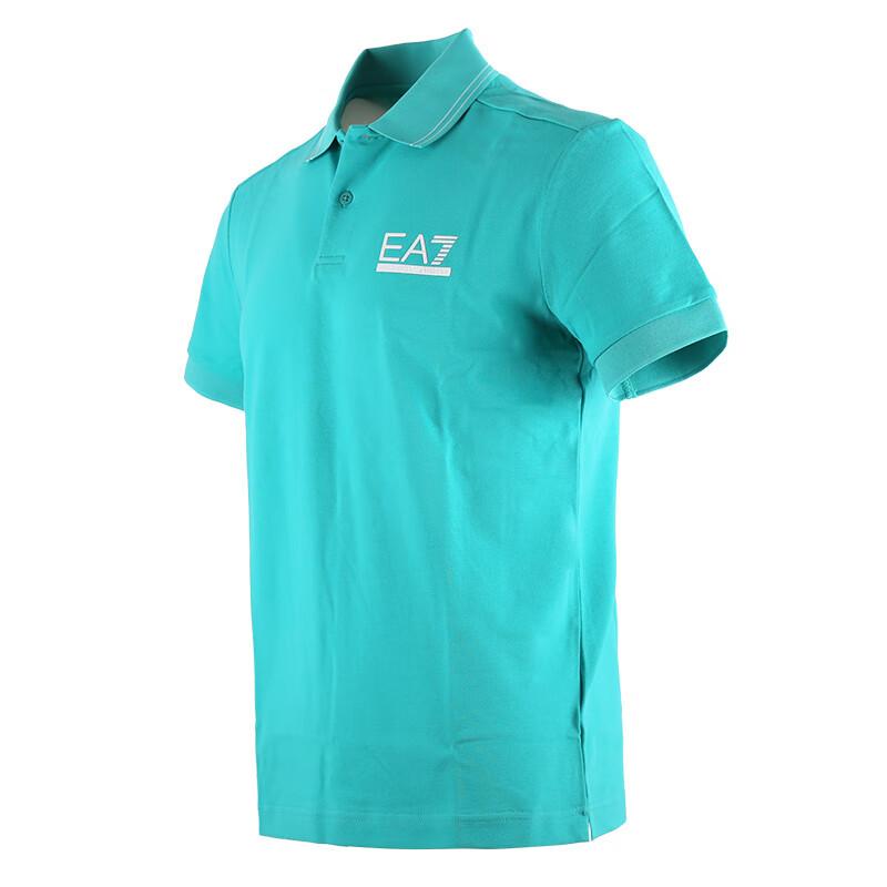 Emporio Armani EA7 Maglietta Polo da Uomo a Maniche Corte con Bottoni e Stampa Logo a Lettere Verde 3DPF25-PJ04Z-1815