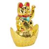 Chat porte-bonheur agitant de 5,5 pouces Décoration bascule dorée Chat porte-bonheur pour Hôtels Cafés Décoration intérieure Cadeaux