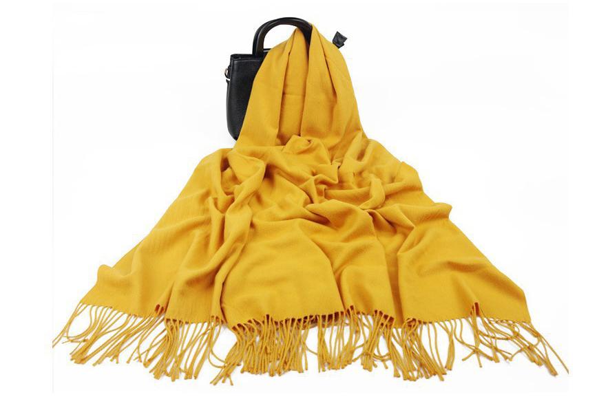 Women's Imitation Cashmere Winter Scarf - Thick Solid Color, Versatile Men's Shawl, Cashmere Wool Blend