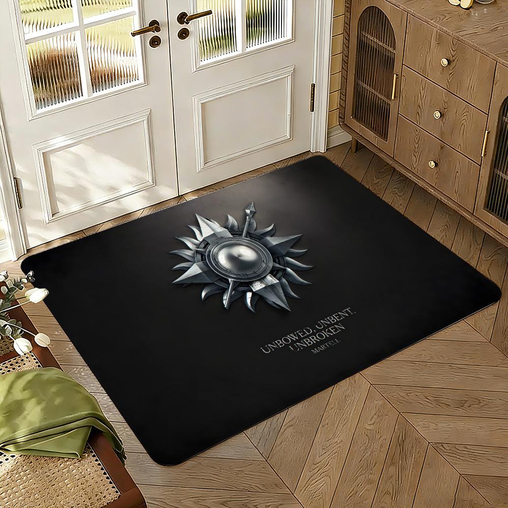 House Targaryen Logo Floor Mat Soft Thickened Absorbent Non-Slip Bedroom Living Room Door Mat Home Decor Flannel Rugs
