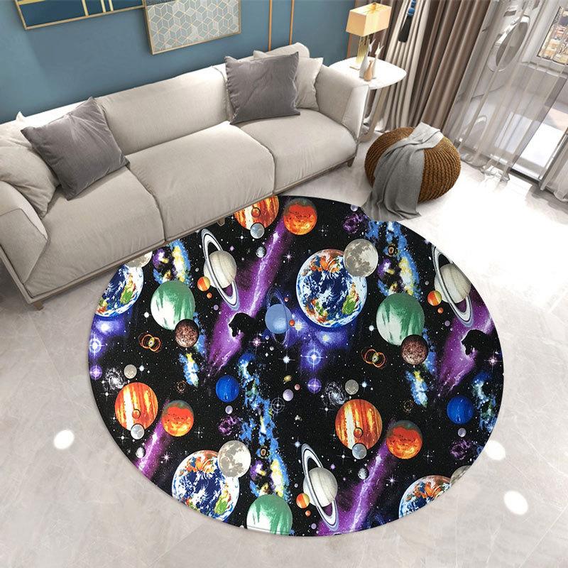 Star universe round carpet living room bedroom room stepping carpet romantic star soft carpet