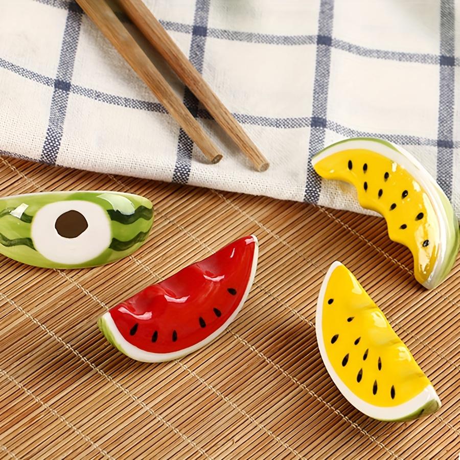 1/2 Creative Summer Refreshing Ceramic Watermelon Chopstick Holder Chopstick Holder, Home Hotel Homestay Chopstick Pillow