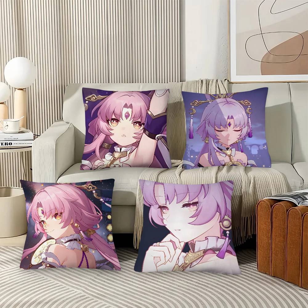 1pc Cartoon Anime Game Honkai Star Rail Fu Xuan Pillow Case Fashion Square Pillowcase Bedroom Sofa Room Ins Decoration Leisure