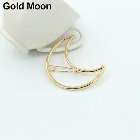 

Модная женская геометрическая золотистая серебряная заколка с треугольниками, заколка для волос, аксессуары для волос Gold Moon