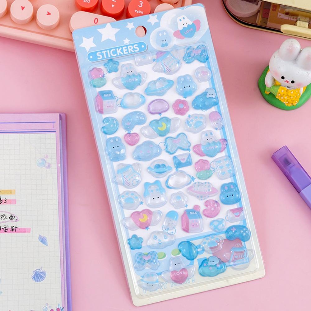 PVC 3D Crystal Sticker DIY Crafts Cartoon Animal Sticker  Phone Case Decoration